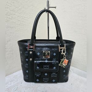 MCM Black Monogram Small Handbag Satchel AITHENTIC